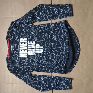 Seven Souls Black & White Cotton/Polyester Long Sleeve Shirt Big Boy's Size 18